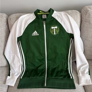 Adidas Portland Timbers Soccer Track Jacket Green White Full Zip Mens M Like New